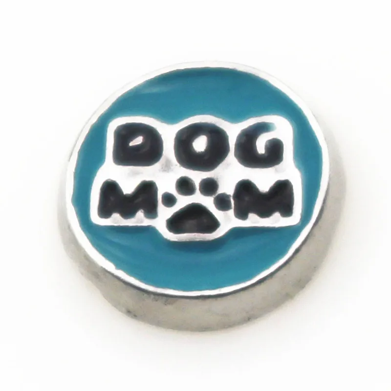 Hot selling 20pcs/lot DOG MOM floating charms living glass memory floating lockets charms diy jewelry