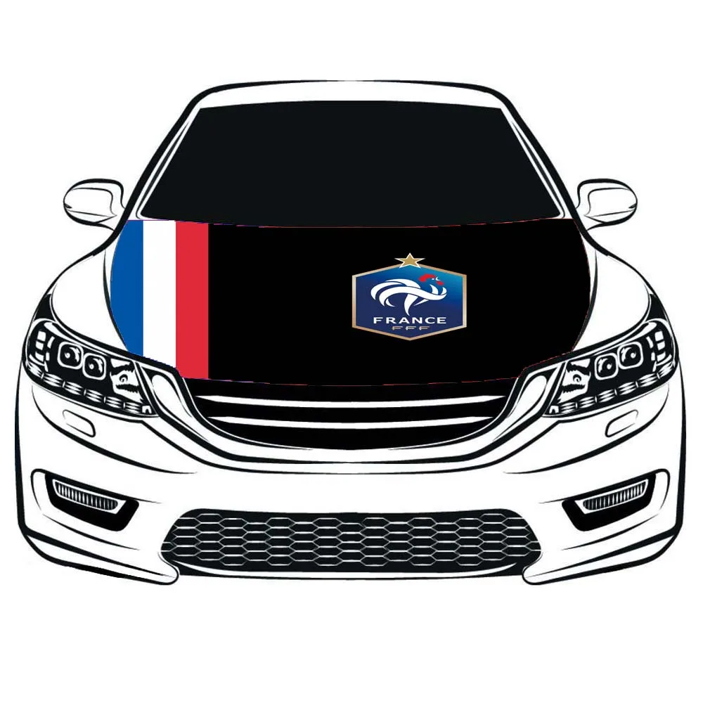 France National Team  Hood Cover flag, 100% spandex  Engine Flag,Four side projectile fabric,Car Bonnet Banner