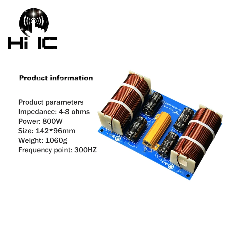 1PCS Pure Bass Subwoofer Audio Frequency Divider Professional Speakers Crossover Stereo Speaker Filter DIY For Home Theater