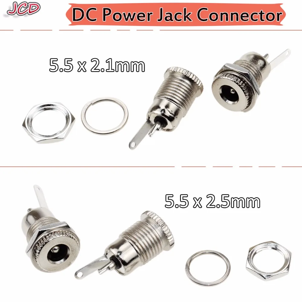 JCD DC Power Jack Socket Connector 5.5*2.1MM 5.5 x 2.1 5.5 x 2.5 mm Male / Female DC-005 DC022 DC022B DC-025M DC099 DC Power