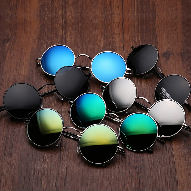 classic Retro Steampunk Gothic small Round Polarized Sunglasses Men Women Small Vintage John Lennon Sun Glasses gafas de sol