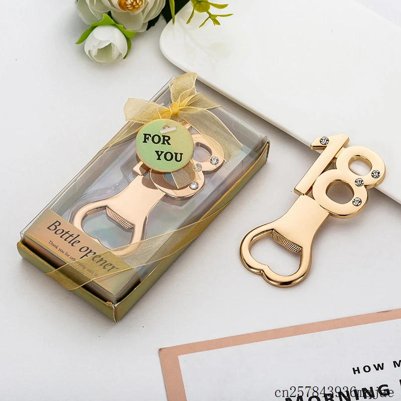 100pcs Metal 18 Bottle Openers 18th Beer Openers Birthday Anniversary Gift Party Giveaway Gift for Guests