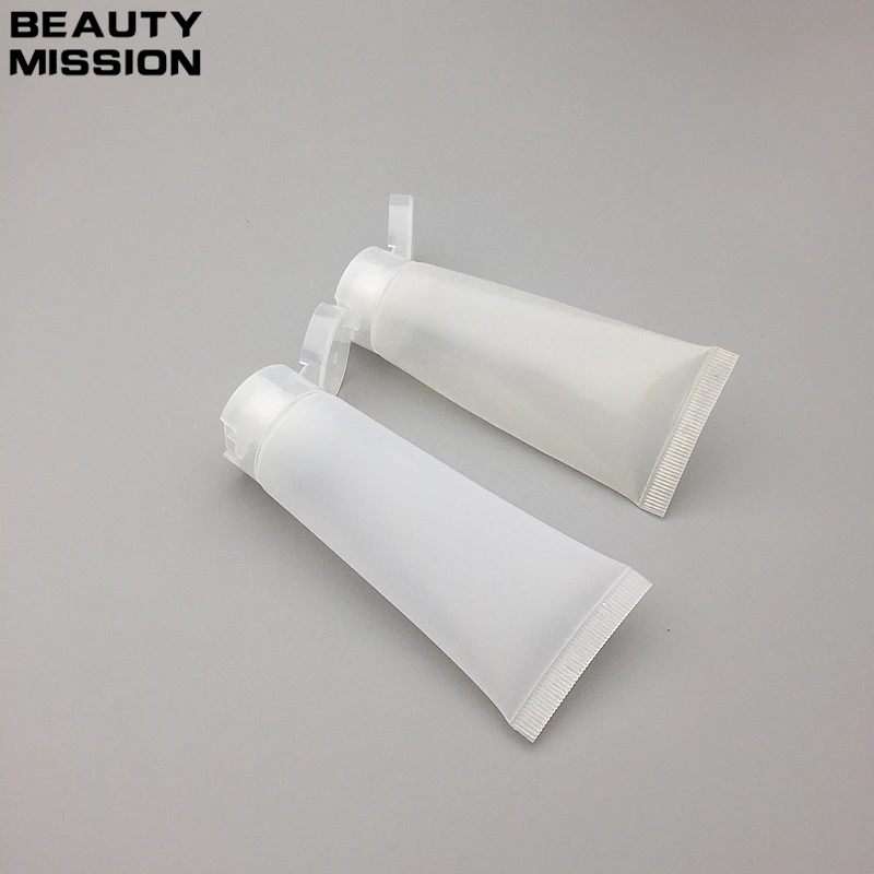 50ml transparent lotion plastic soft tube for cosmetic skin care cream packaging,50g squeeze container bottles with flip cap