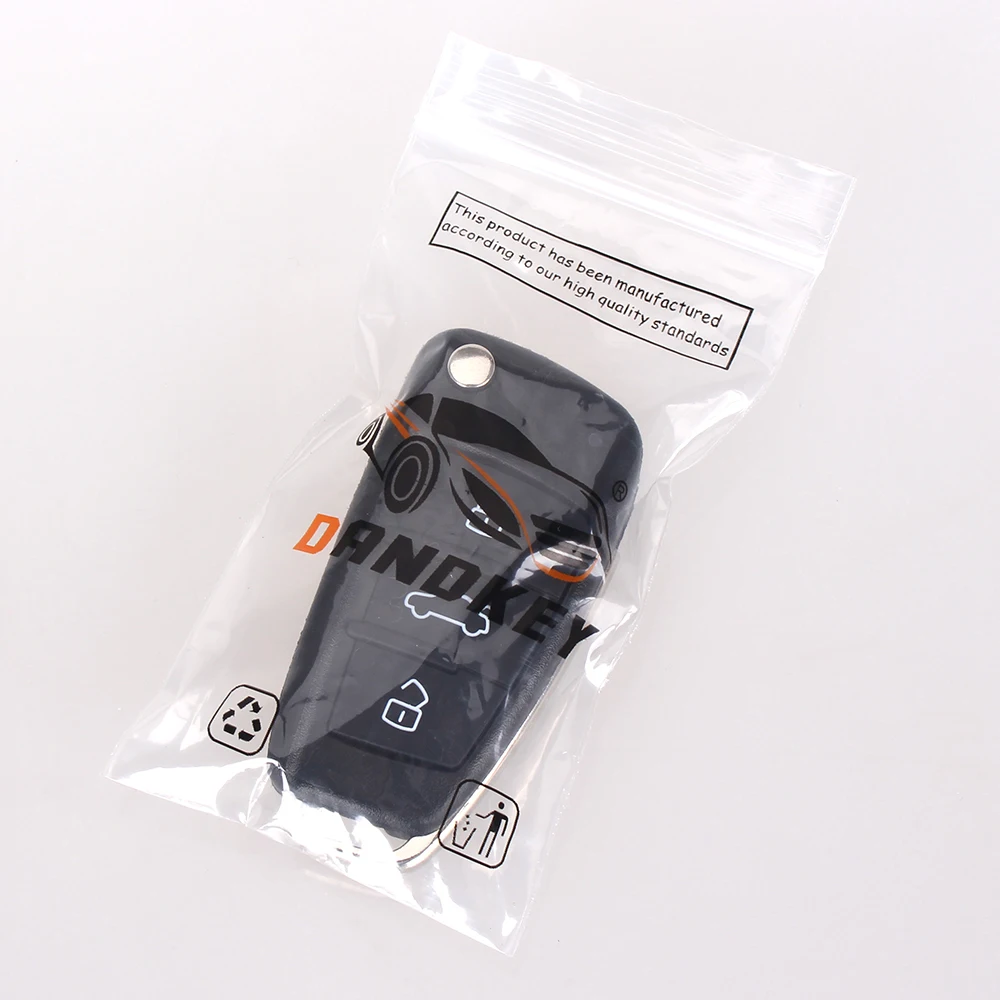 DANDKEY Folding Flip Remote Car Key Shell Case 3 Button Case For Audi A2 A3 A4 A6 A6L A8 TT Without Blade
