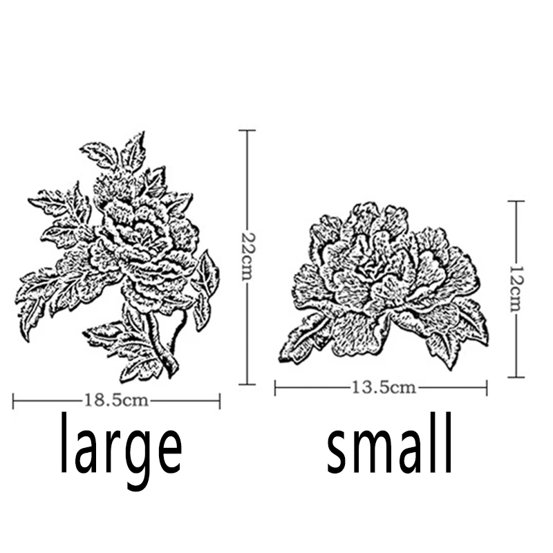 Idyllic Rich Peony Flower Embroidery Craft Cloth Decoration   Cheongsam Applique Decoration Hand Sewing DIY Clothing Patch