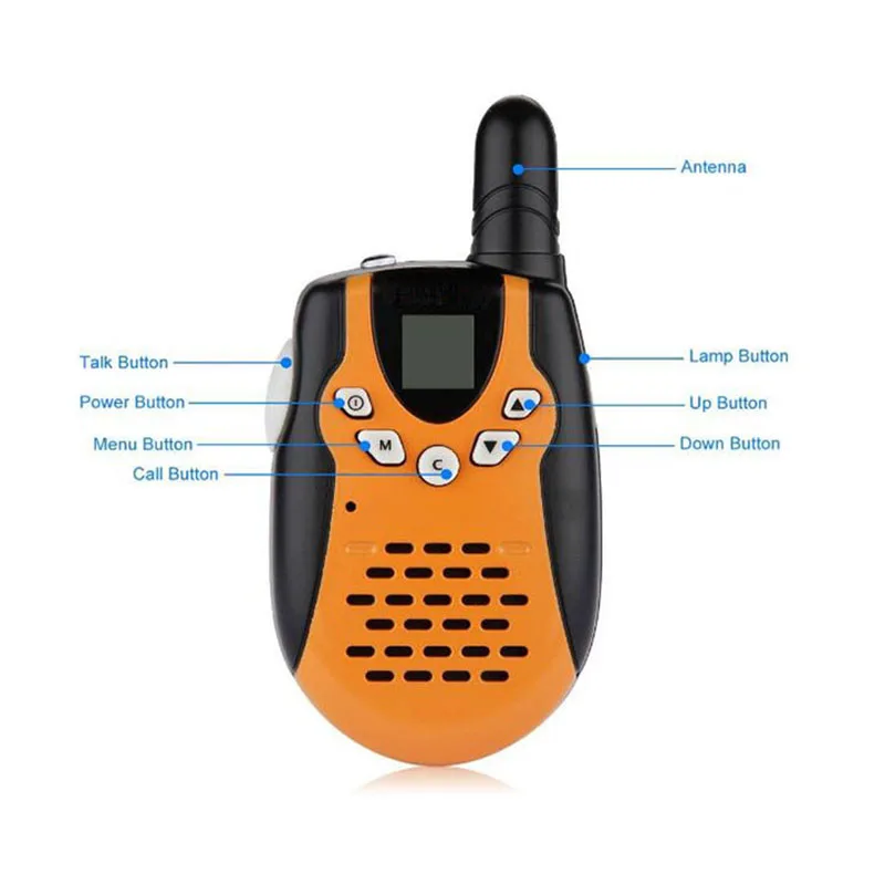 M602 Mini 2 Way Radios PMR Walkie Talkies FRS/GMRS 8/22 Channels 2pc CB Radio Communicator with LED Flashlight