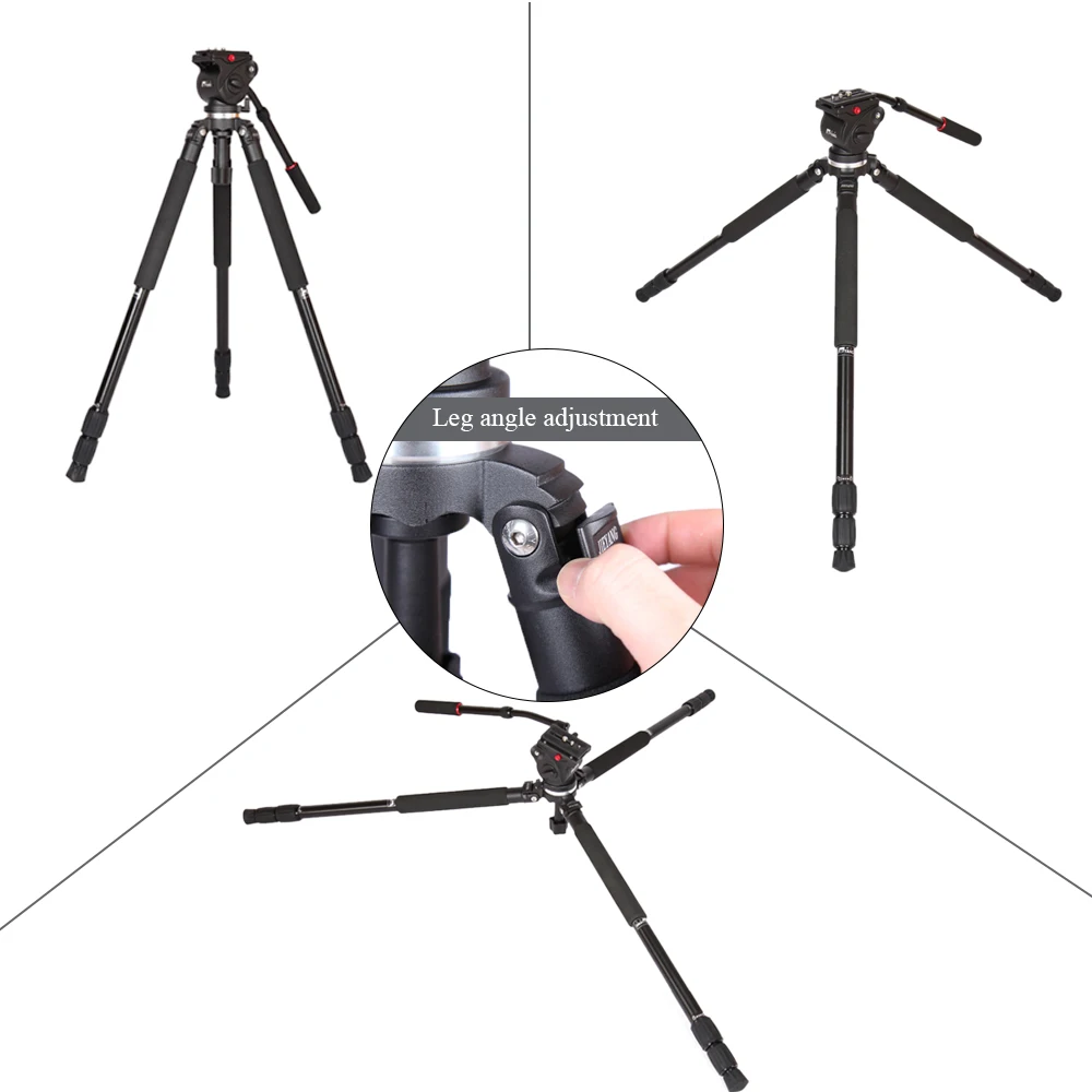 

DHL Free JY0509A Professional Tripod Aluminum Alloy Camera Tripod with Fluid Drag Head DSLR Tripod for Camera Video Camcorder