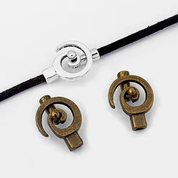 5sets Tibetan Silver/Bronze  Spiral Swirl Hook Clasp For 4mm Round Leather Cord Bracelet Bangle Jewelry Findings