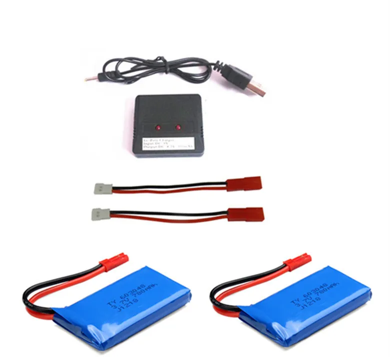 

2x3,7 V 780mah батарея + 2 в 1 зарядное устройство для Wltoys V626 V636 V686 V686G V686J V686K 2.4Gh 4CH 6-Axis UAV FPV RC Квадрокоптер Дрон