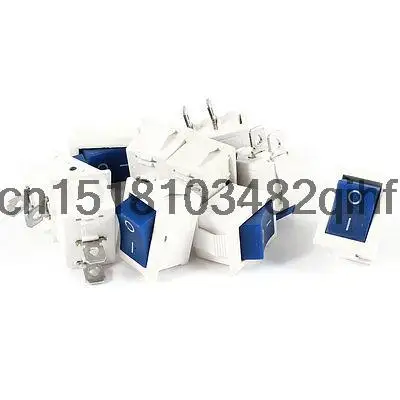 10Pcs KCD1 AC 250V 6A 125V 10A 2Pin SPST Power ON/OFF Panel Rocker Switch Blue