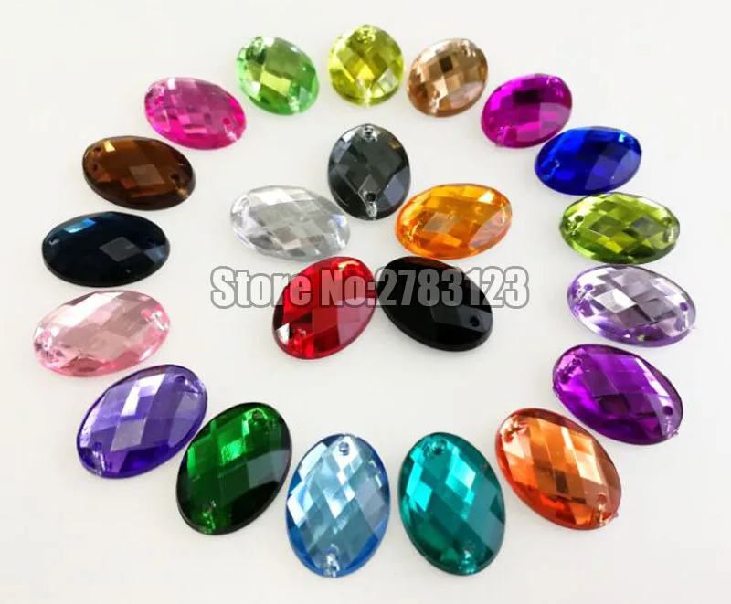 oval shape High quality Acryl sew on rhinestones with two holes,diy/clothing accessories SWYT124