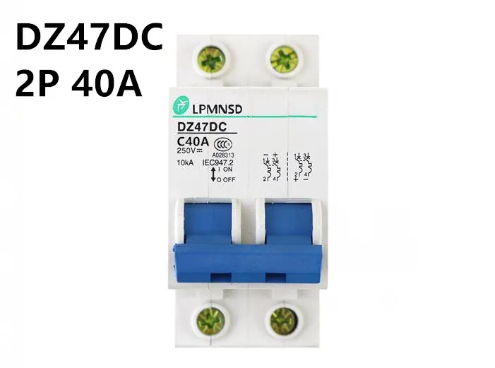 DZ47 DC 2P 40A 250V 10kA Circuit breaker DC MCB safety breaker C type