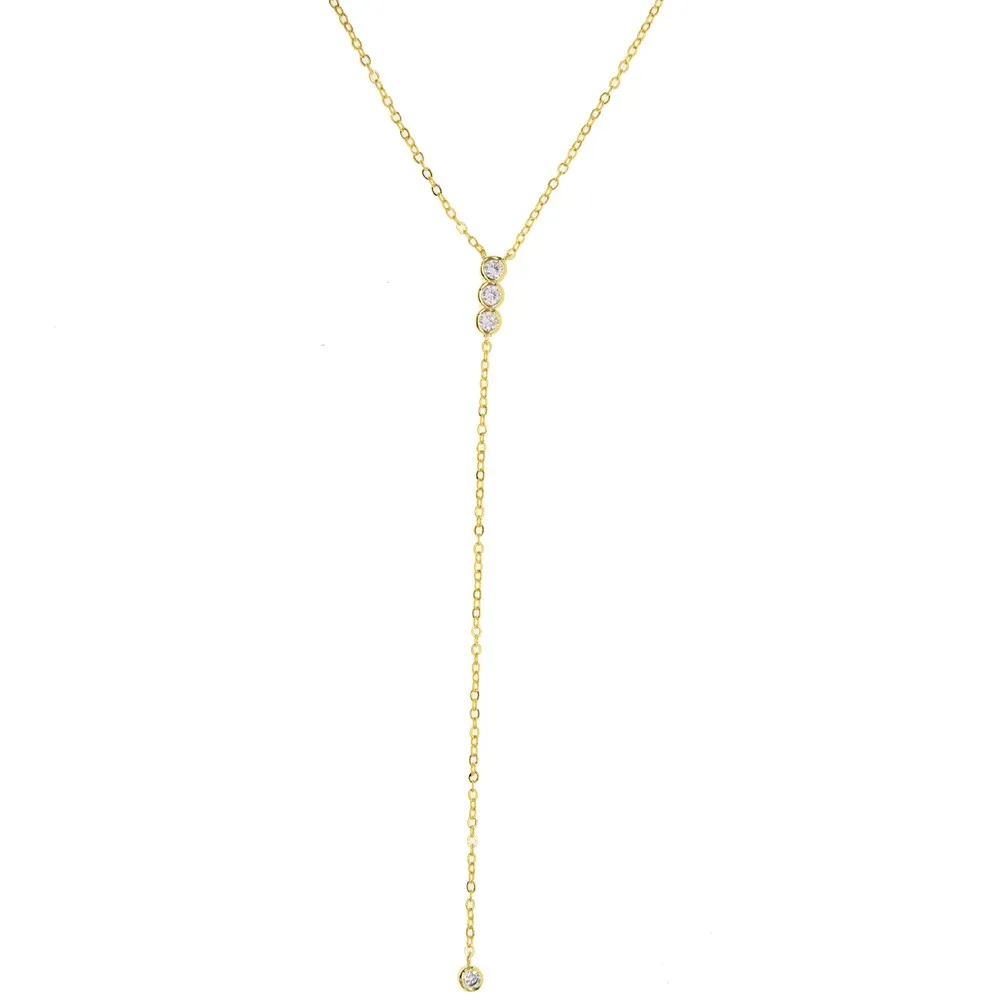 CZ link Long Necklaces Women Bijoux Simple Sweater Necklaces & Pendants New Fashion Y shape lariat ladies jewelry