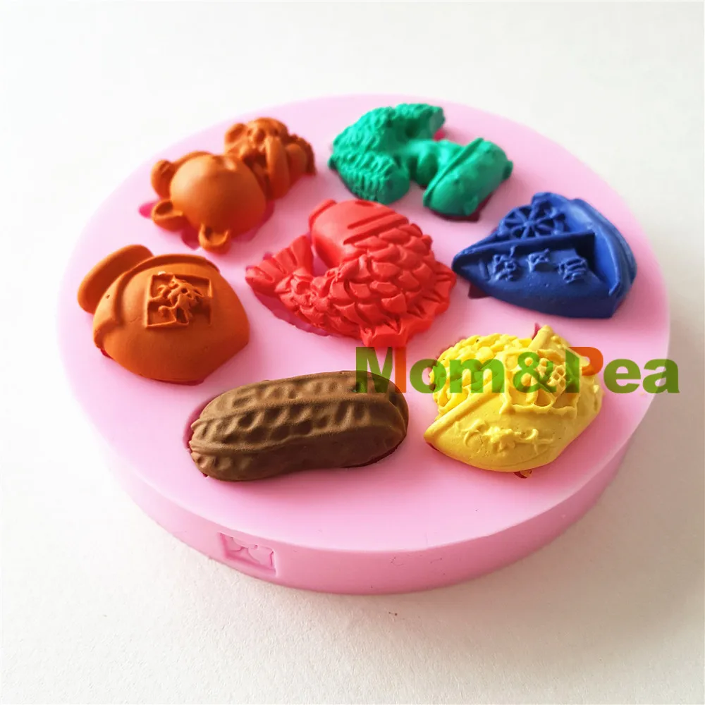 Mom&Pea 1264 Free Shipping Chinese Wishing Silicone Mold Cake Decoration Fondant Cake 3D Mold Food Grade