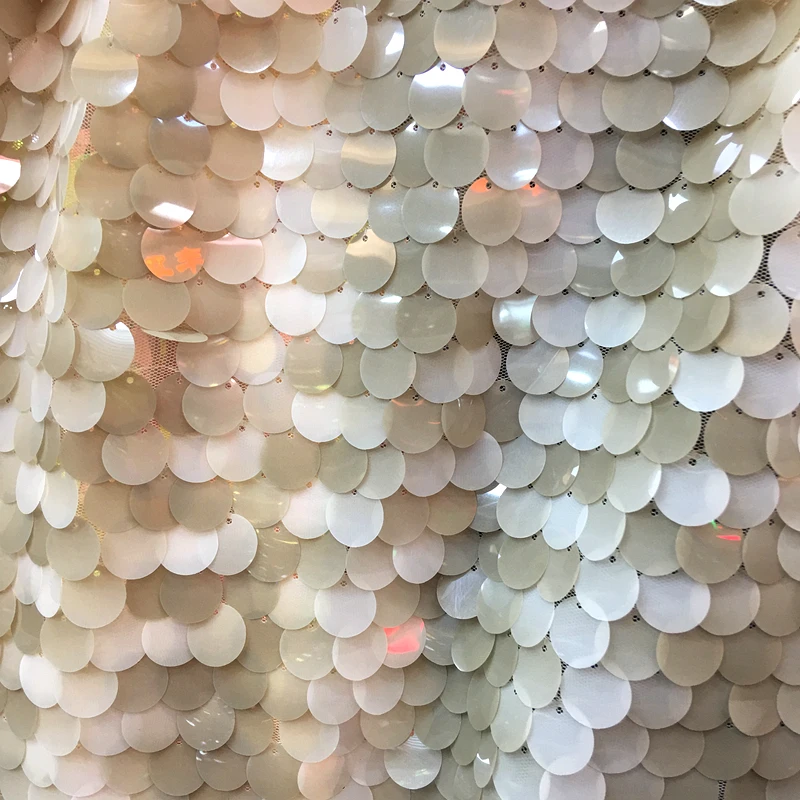 GLace 1Y/lot Fashion quality knit sequins glitter mesh fabric textile women dress wedding decoration TX1152