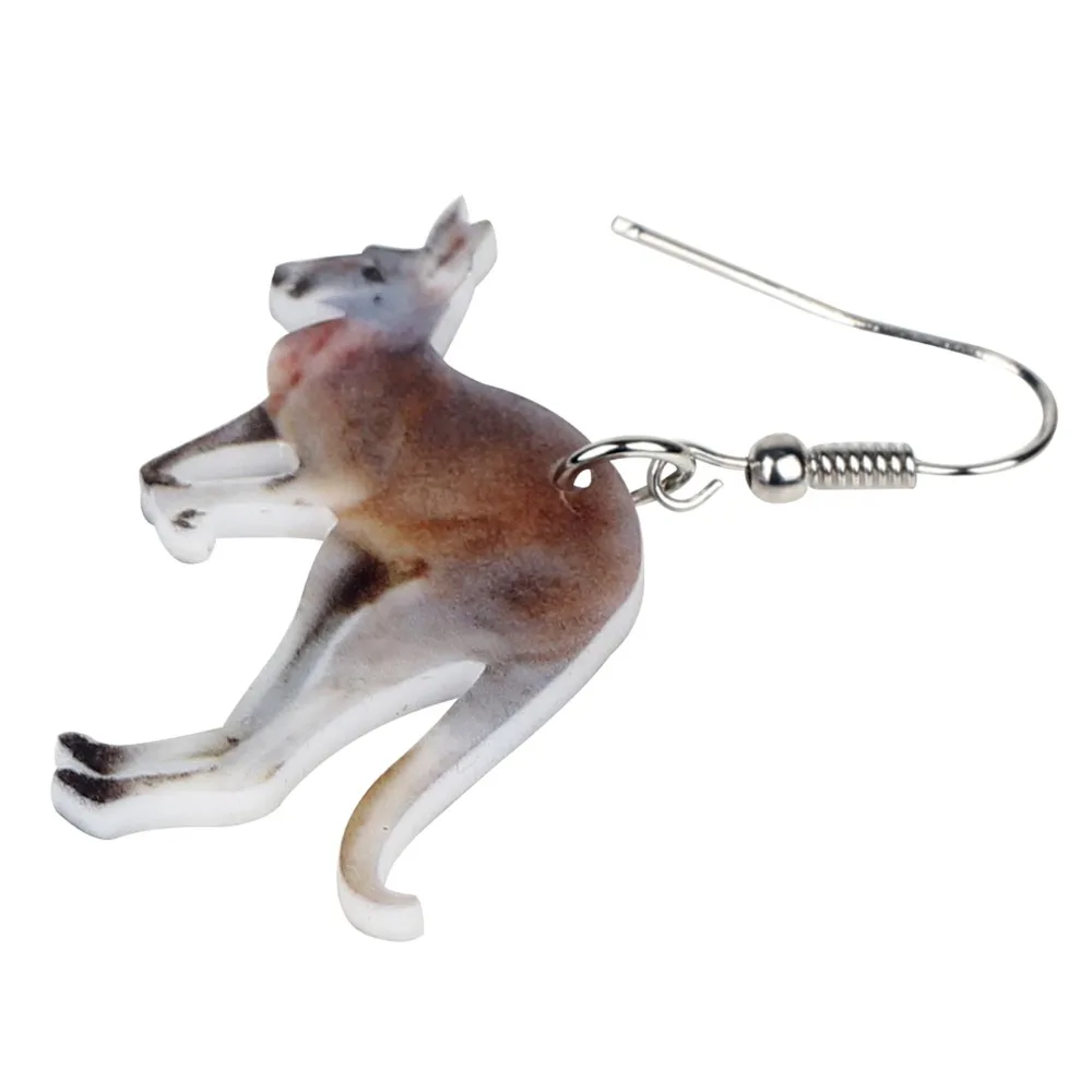 Bonsny Acrylic Australian Kangaroo Earrings Drop Dangle Wild Animal Jewelry For Women Girls Ladies Souvenir Charms Accessories