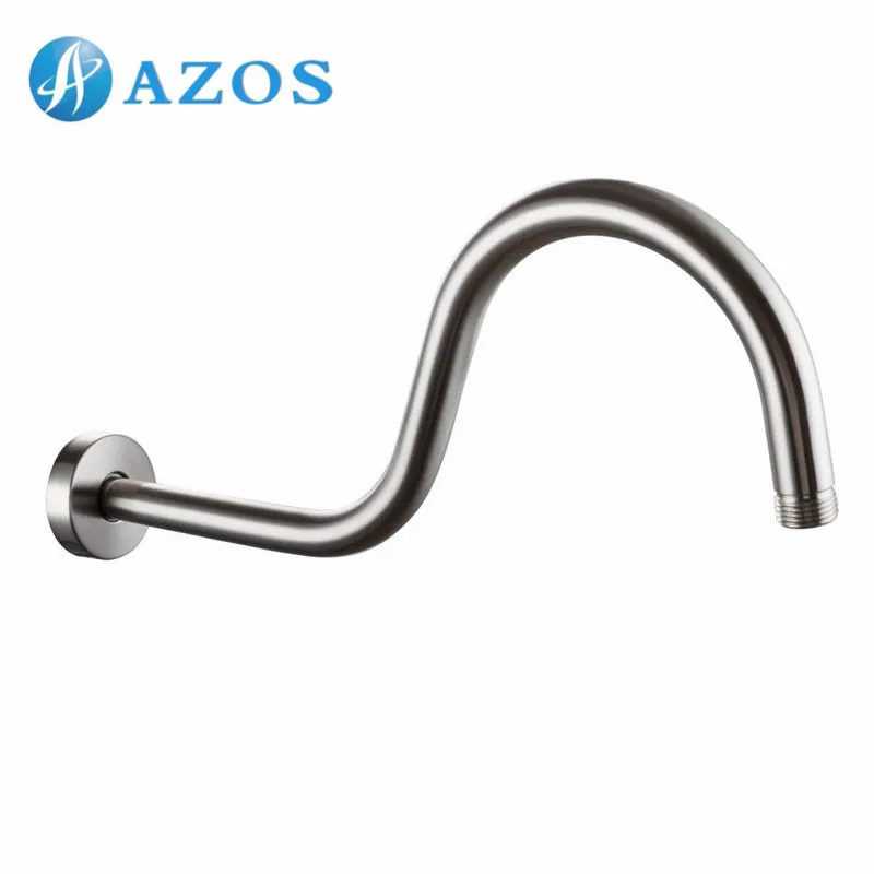 

AZOS Bathroom Shower Arm Accessories, Stainless Steel with Flange, Rain Head Shower Arm Chrome Silver SA001