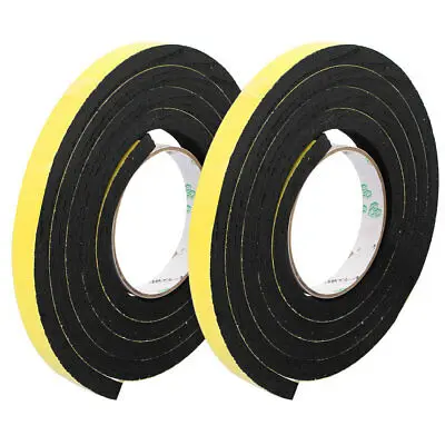 15 millimetri x 10mm Singolo Lato Auto Adesivo Antiurto Spugna Nastro In Schiuma 2 M di Lunghezza 2 Pcs