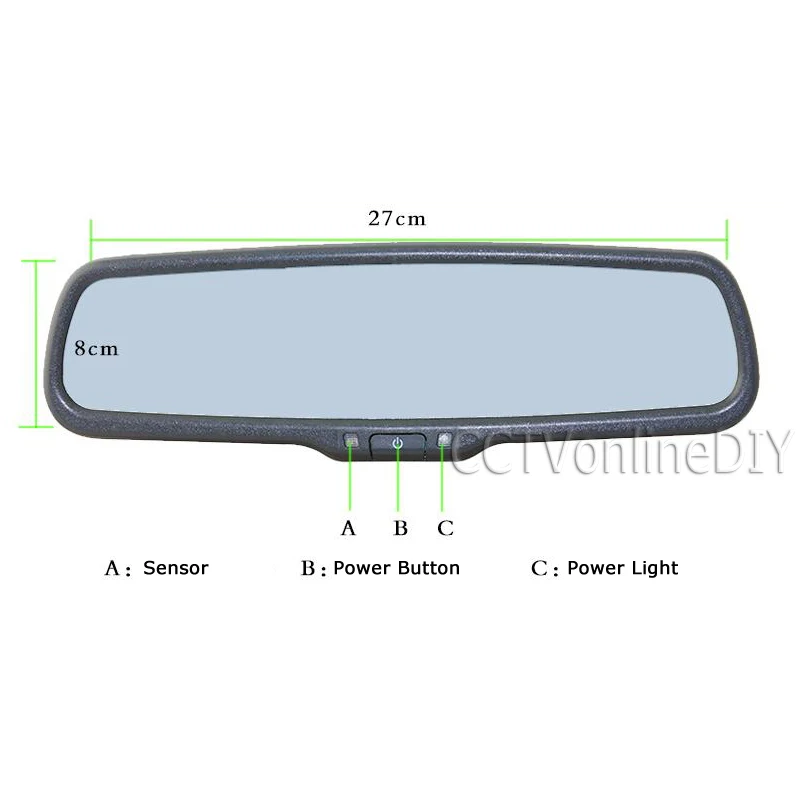 ANSHILONG Car Rear View Rearview Interior Auto Dimming Mirror with Special Bracket