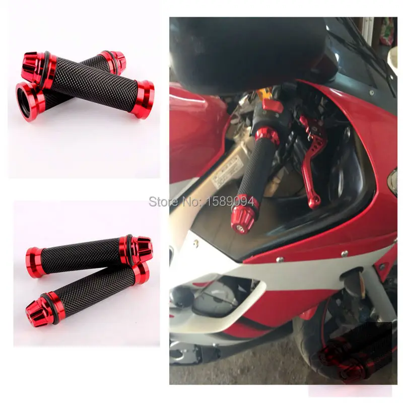 Universal Rubber Porous Carved Motorcycle Handlebar Grips Motorbike Handle Hand Bar for Honda Suzuki Kawasaki Yamaha 5 Color