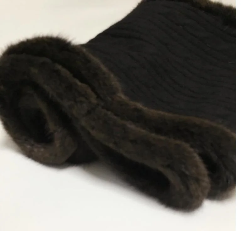 scarf luxury 100% pure cashmere women spring autumn winter natural mink fur trim cashmere fur scarf S15