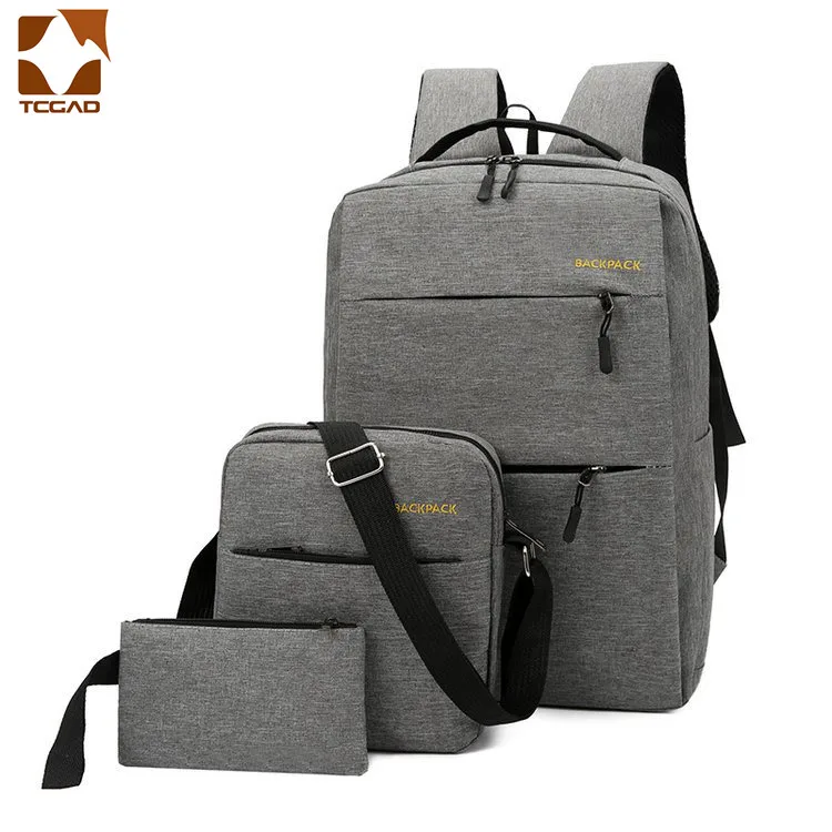 Mochila masculina backpack set 3 Pcs/set male Shoulder Bag Teenagers Man Student Book Bag erkek sırt çantası para adolescentes