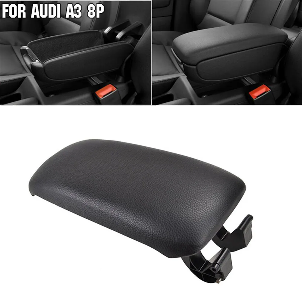 For Audi A3 8p Car Armrest Cover PU Leather Latch Lid Center Console Arm Rest Replacement Auto Accessories 2003- 2010 2011 2012