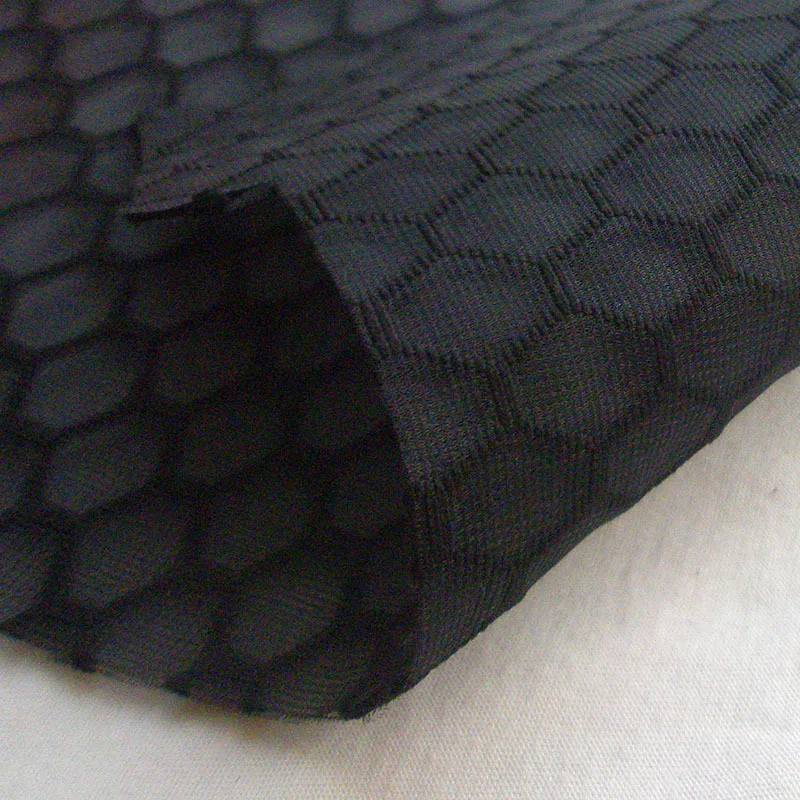 New Fashion French High Quality White Knitted Fabric Autumn Spring Honeycomb Spun-Bonded Black Fabric Chair Cover Sewing Cloth