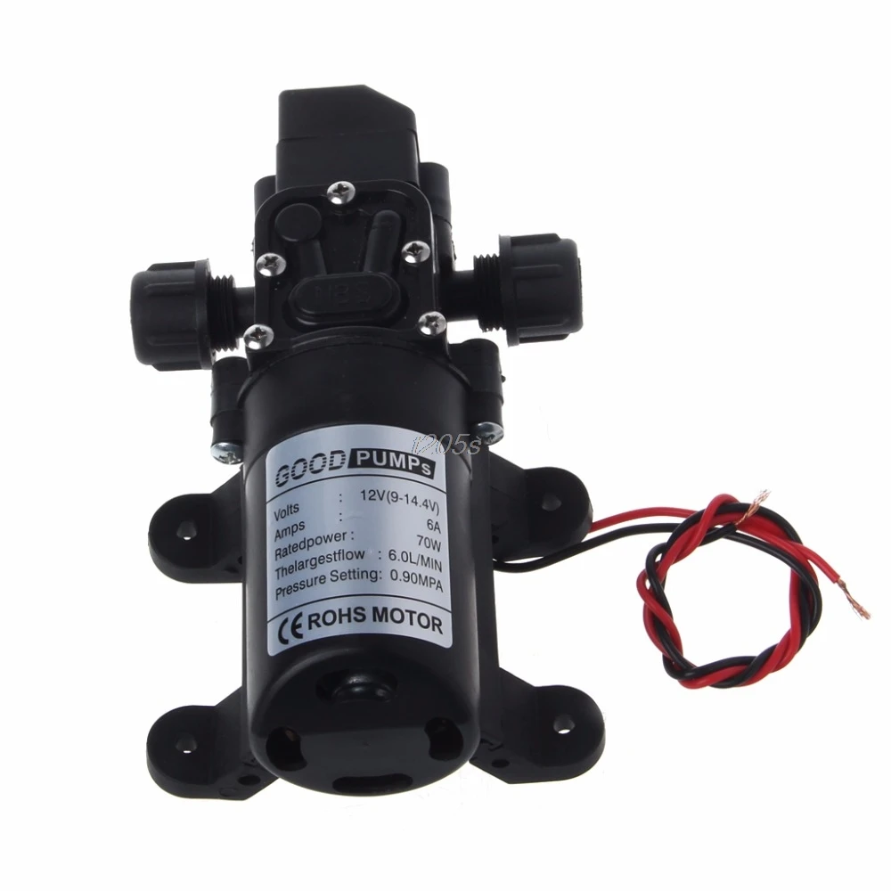 DC 12V 70W 130PSI 6L/Min Water High Pressure Pumps Diaphragm Self Priming Pump T12 Drop ship