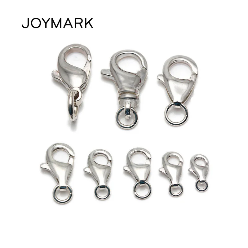 6 Sizes Genuine 925 Sterling Silver Lobster Clasps With Jump Ring Jewelry Accessory Findings 10pcs/lot SC-CZ122