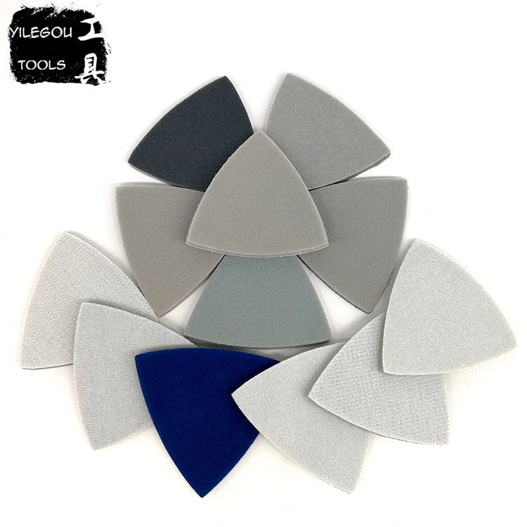 

5 Pieces 80*80*80mm Sponge Triangle Sanding Block 80mm Multi-purpose Sander Machine Flocking Sandpaper