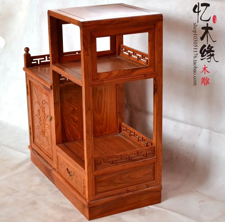 Mahogany furniture kitchen cabinets and tea cabinet African rosewood wood lockers Chinese antique high-low cabinet