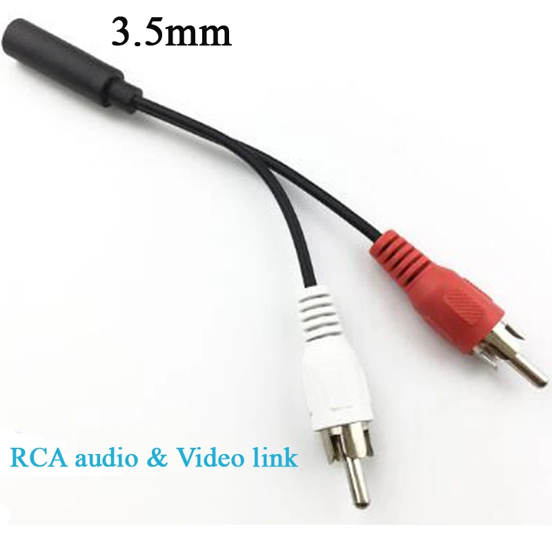 10 Pcs/ Lots 3.5mm Car audio cable 2 RCA cable Male Adapter