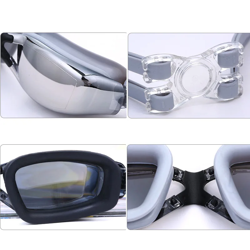 Gafas de natación para adultos, lentes de silicona para miopía, ópticas, antivaho, ajustables, profesionales