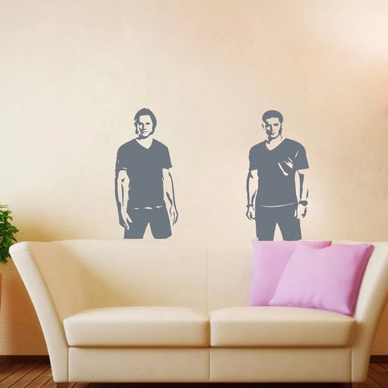 free shipping supernatural wall art decor , supernatural Sam and Dean Winchester vinyl decal stickers