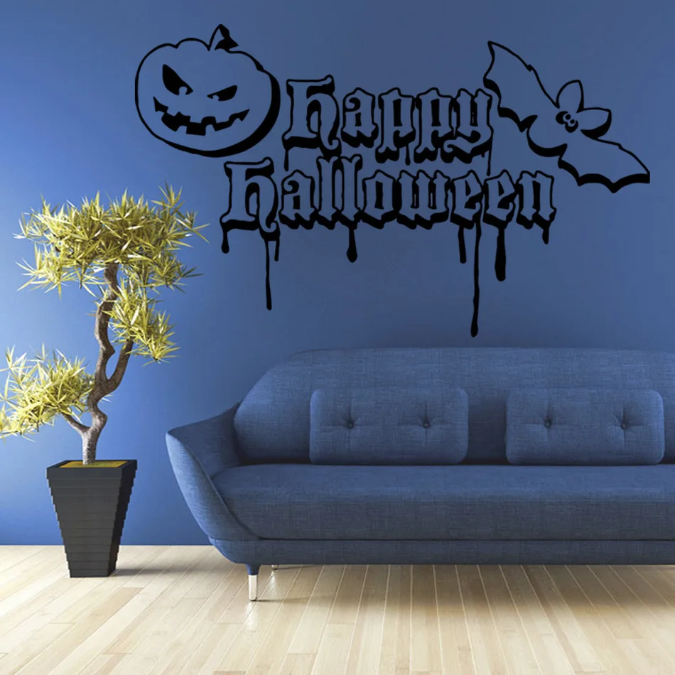 Halloween Decorations For Home Pumpkin Bat Wall Stickers Metope Pictures On Match Box Carved Move Except Heat Sell