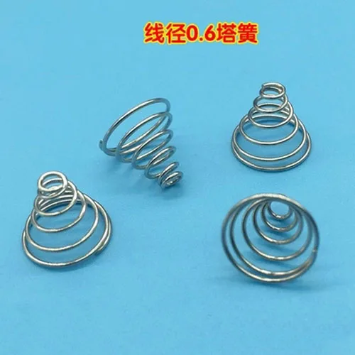 5pcs Wire diameter 0.6mm Tower spring Small outer diameters 3.4mm Large OD 11mm springs Total height 9mm