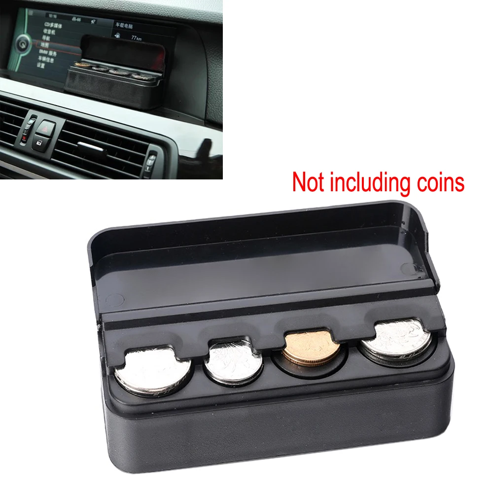 JEAZEA 1pc Car Universal Black Coins Holder Organizer Loose Change Storage Box Tray for Hyundai Toyota SUV MPV Truck Money