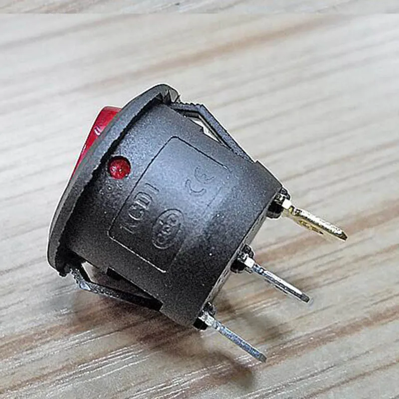 10 Buah Saklar Rocker LED Rocker Switch Saklar Lampu 3 Pin AC 110 ~ 265 V/6A dengan lampu LED