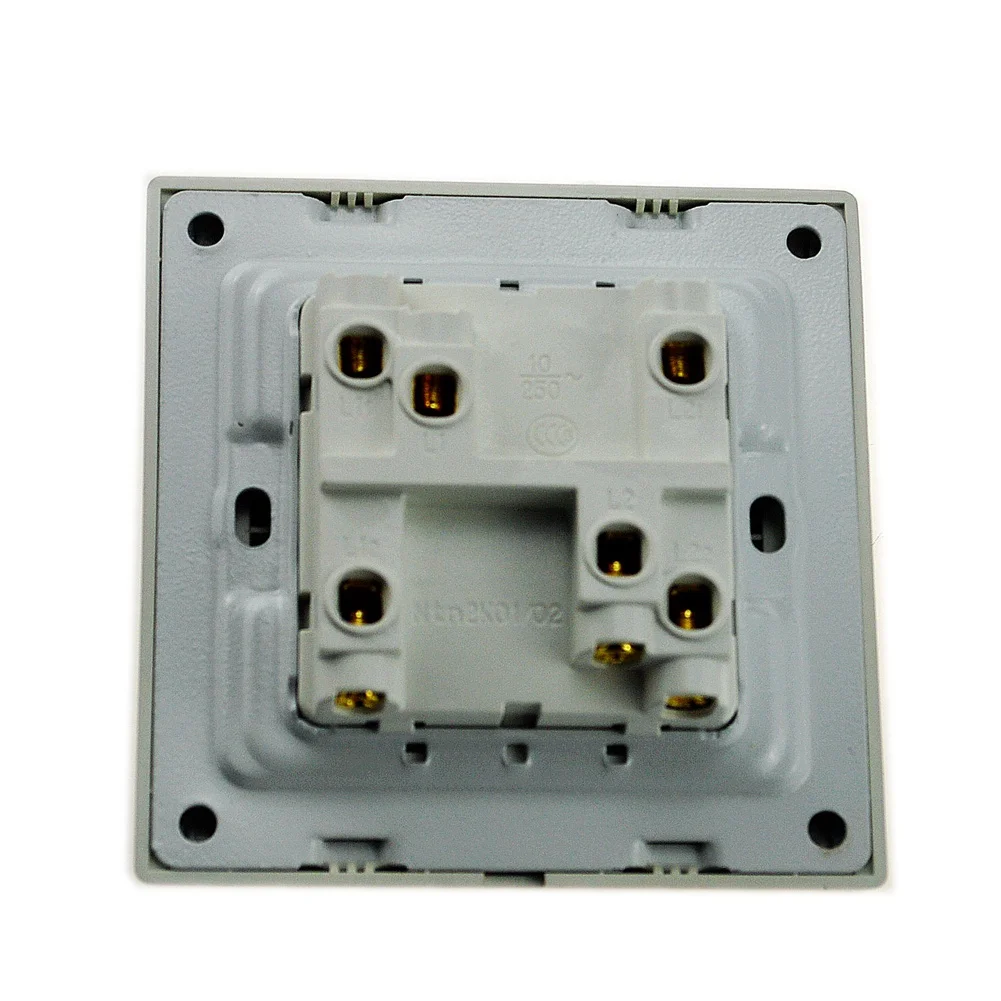 MK-WS05004 PC Flame Material 10A 250V 2 Gang Switch 2 Way Light Wall Switch  Panel for Home Decoration