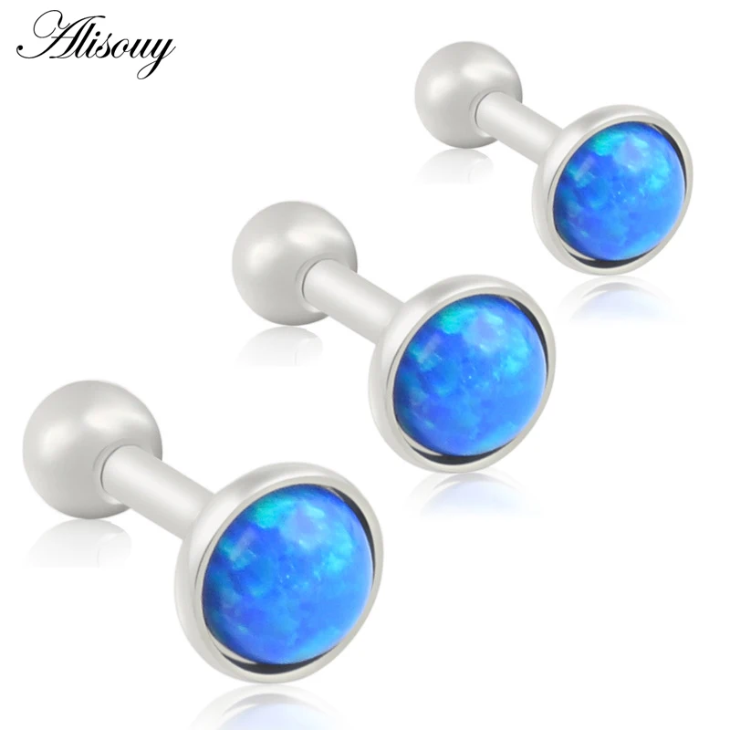 3pcs/Lot (1.2x6x3/4/5mm) Hot Opal Ear Cartilage Piercing 16 Gauge Ball Ear Cartilage Piercing Jewelry Earrings Earrings Stud