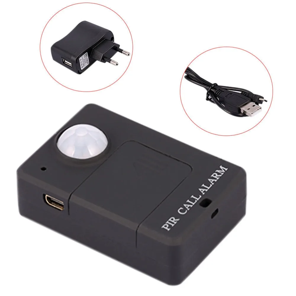 Mini GSM Alarm PIR Alarm z czujnikiem ruchu podczerwieni bezprzewodowy Alarm GSM Anti-theft wykrywacz ruchu z wtyczką ue o wysokiej czułości