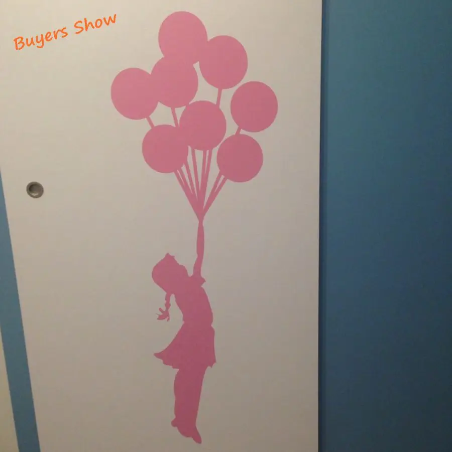 Banksy Wall Sticker Floating Balloon Girl Banksy Art home decor Vinyl wall decal Self Adhesive Graffiti DIY home decoration