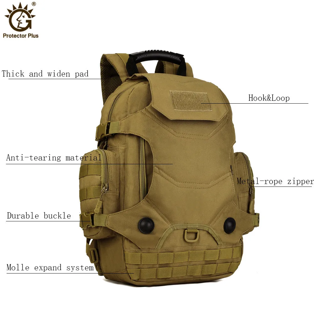 Mochila tática de acampamento camuflagem para homens e mulheres, caminhadas ao ar livre, bolsas esportivas, mochila do exército Molle, mochila de