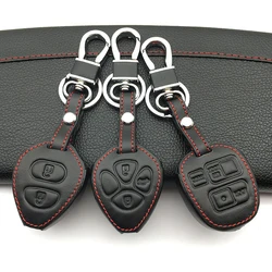 Genuine Leather Men & Women's Key Holder Key Chain Car Key Case Cover For Toyota Tarago RAV4 Corolla Camry Celica Avalon 3 key