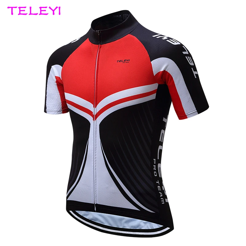 TELEYI Men's Cycling Jersey Short Sleeve Bike Clothing Sportswear S-4XL