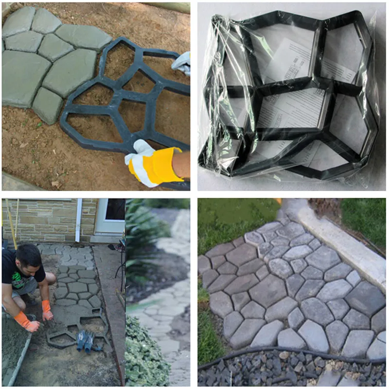 DIY Path Maker Mold Driveway Paving Brick Patio Concrete Płyta Ścieżka Pathmate Garden Fence Walk Maker Mold Ręcznie formy