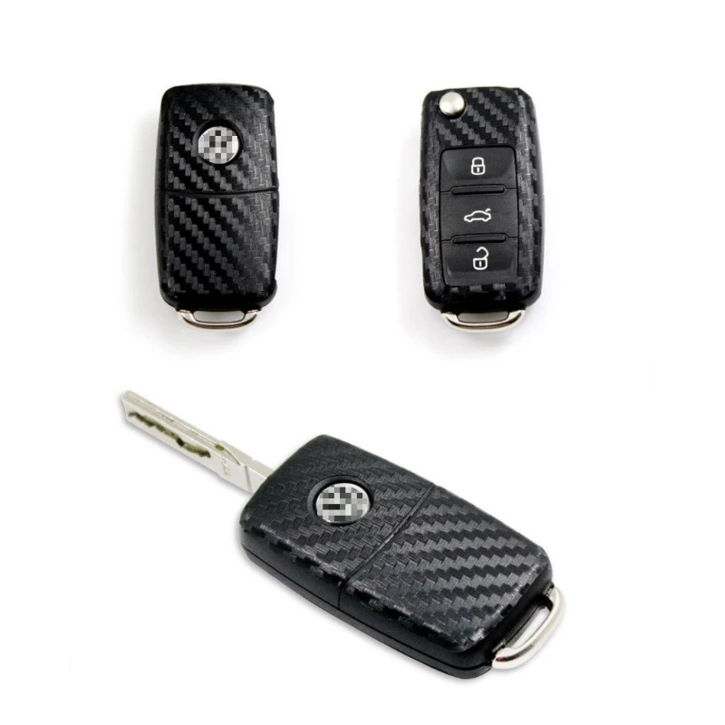 Carbon Fiber Car Key Sticker For VW Polo Passat B5 B6 Golf 4 5 6 Jetta MK6 Tiguan Eos for car accessories