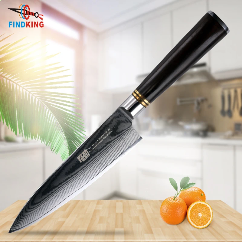 

2018 FINDKING Ebony wood handle 8 inch VG10 damascus Professional chef knife 67 layers damascus steel kitchen knives