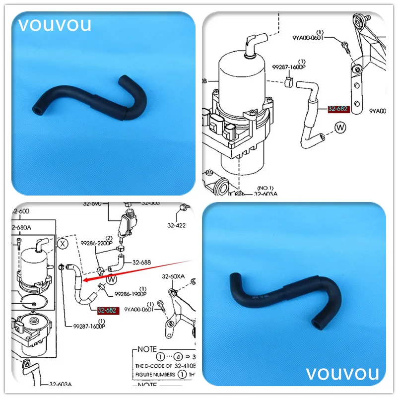 Car steering system oil return hose for power steering pump BP4L-32-682 for Mazda 3 2004-2011 BK BL mazda 5 2007-2010 CR CW